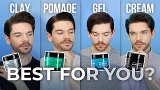 Clay Pomade Gel or Cream  Mens Hair Product Guide [upl. by Anelec]