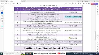 Revised dates for BEd admission 202425 Round 3 and 4 Hindi [upl. by Ynnavoeg]