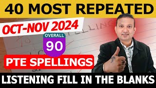 40 Spellings for 79 Score in PTE Listening OCTNov 2024  Edutrainex [upl. by Atreb510]