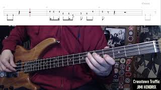 Crosstown Traffic by Jimi Hendrix  Bass Cover with Tabs PlayAlong [upl. by Clein]