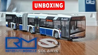 Unboxing Solaris Urbino 18 bus MPK Kraków 187 scale model RietzeAutoModelle [upl. by Sida]