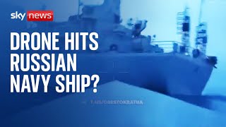 Ukraine war Drone appears to reach Russian intelligence ship [upl. by Isadora]