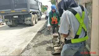 ROAD WIDENING PART 2 COMPACTOR AND CONCRETE MIXER OPERATION [upl. by Guerra]