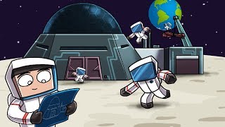 Minecraft  ESCAPING EARTH FOREVER  Moon Base Base vs Base Challenge [upl. by Bonucci723]