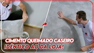 COMO FAZER PISO QUEIMADO COM CIMENTO PASSO A PASSO [upl. by Cletus]