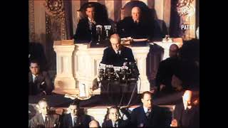 President Franklin D Roosevelt Declares War on Japan Full Speech  Colorized [upl. by Renell]