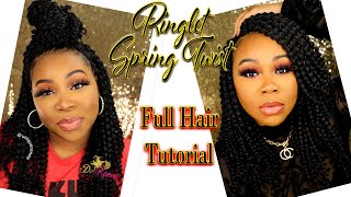 RINGLET PRELOOP SPRING TWIST Crochet ZigZag Parts Protective Style Hair Tutorial  UniqueRenee [upl. by Lledor]