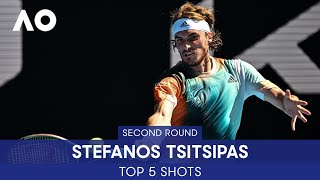 Stefanos Tsitsipas  Top 5 Shots 2R  Australian Open 2022 [upl. by Freyah]