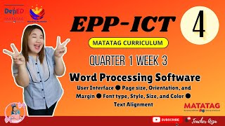 MATATAG EPPICT 4 Quarter 1 Week 3 Word Processing Software [upl. by Geno662]