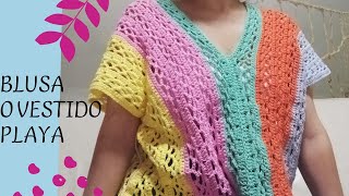 BLUSA O VESTIDO PLAYA CROCHET muy SENCILLO 🥳🌺💚 [upl. by Amlus777]