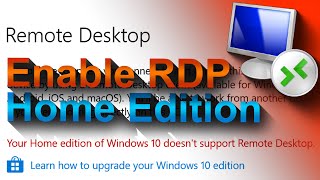 How to Enable Remote Desktop on Windows 10 Home Edition  RDP Wrapper Library [upl. by Nelda]