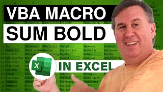 Excel  Sum all of the Bold cells in Excel  Episode 490 [upl. by Eadrahc]