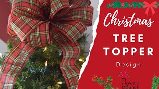 Christmas TreeTopper Bow  Easy Tutorial [upl. by Gwennie]