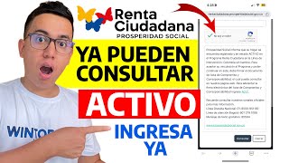 Urgente Colombia Ya puedes consultar si te encuentras en estado ACTIVO en Renta Ciudadana 2024 [upl. by Adiraf300]