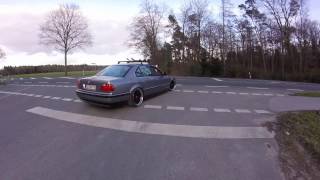 BMW e38 740i Straight pipes  Take off amp fly by [upl. by Ganiats429]