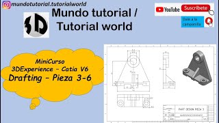 Catia3DExperience Mini Curso Part Drafting Pieza 36 2D [upl. by Lillian]