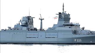 HD Germanys new F125 frigate NordrheinWestfalen upon her first port entry into her homeport [upl. by Manbahs]