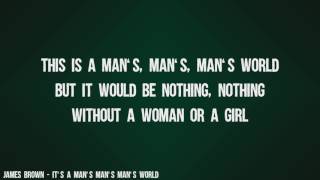 James Brown  Its A Mans Mans Mans World Lyrics Video [upl. by Romelle]