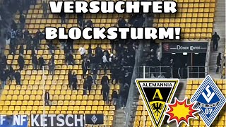 Aachen vs Mannheim VERSUCHTER BLOCKSTURM amp SCHLÄGEREI😳😳😳 [upl. by Kazim]