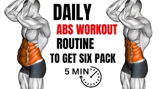 5 Min Daily ABS Workout Routine To Get SIX PACK 🫨 [upl. by Llerdna]