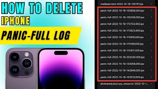 How To Delete Panicfull Log on iPhone Analytics Data [upl. by Ayinat]