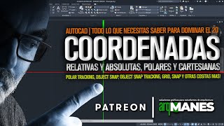 COORDENADAS EN AUTOCAD  relativas polares absolutas y cartesianas [upl. by Jeanna594]