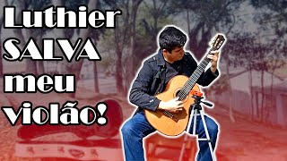 Luthier recupera violão empenado por enchente [upl. by Ysset]