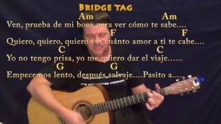 Despacito Luis FonsiJustin Bieber Strum Guitar Cover Lesson in Am with ChordsLyrics [upl. by Camile353]