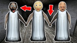 Granny vs Grandpa vs Baldi vs NoobGranny  funny horror animation 231240 series in a row [upl. by Shepp]