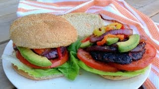 Grilled Portobello Mushroom Burger  GetFitWithLeyla [upl. by Naval]