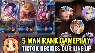 TikTok Filter Decides Our Line Up in Rank Game Part 3  5 Man Rank Game [upl. by Engleman]