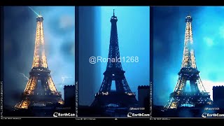 EarthCamStorm Lightning in ParisEiffel Tower ᴴᴰ [upl. by Alansen]