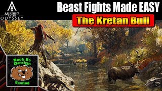 Assassins Creed Odyssey  How to Beat the Kretan Bull  Beast Fights Made Easy [upl. by Hertzfeld]