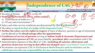 71 Everything about CAG Comptroller amp Auditor General of India Polity Laxmikanth By VeeR [upl. by Uthrop262]