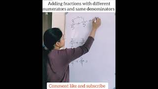 Adding fractions with different numerator and same denominators maths shorts [upl. by Theron174]