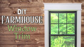 DIY Farmhouse Interior Window Trim – Craftsman Style – Rustic Wood [upl. by Asiuqram]