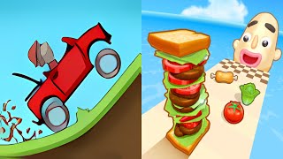 Hill Climb Racing VS Sandwich Runner  All Level Speed Run Gameplay Ep5 [upl. by Naitsirc]