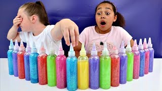 3 COLORS OF GLUE SLIME CHALLENGE Slime Fails  Toys AndMe [upl. by Howarth]