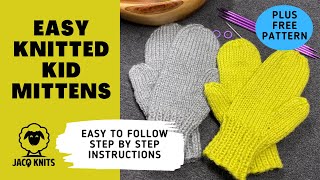 Basic Mitten Full instructions on how to knit a kids mitten for absolute beginners [upl. by Aivata]