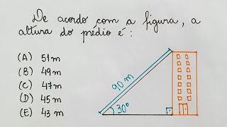 RAZÕES TRIGONOMÉTRICAS  ALTURA DO PRÉDIO  TRIGONOMETRIA professoraangelamatematica [upl. by Akoek]