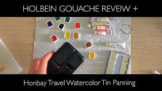 HOLBEIN GOUACHE REVIEW  Honbay Travel Artist Tins Review  How To Pan Gouache [upl. by Akoyn]