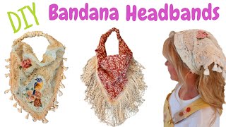 How To Make a Bandana Headband Head Scarf With Elastic [upl. by Stronski]