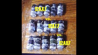 DIFFERENCE of GAIN 12AU7 vs 12AT7 vs 12AX7 Preamp Tube comparison shootout [upl. by Leuqim]