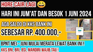 Yes🤩HARI INI DAN BESOK SALDO BPNT CAIR LAGI 400 RIBU LEWAT BANK INI KPM PKH BPNT MEI JUNI [upl. by Pazit]