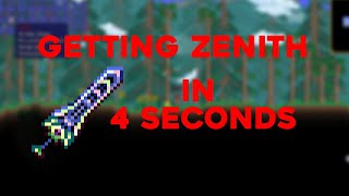 Unseeded Obtaining the Zenith in 414 Seconds  Terraria Zenith Speedrun [upl. by Aubry242]