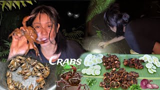 Catching local crabs at night  Crabs Cooking and Eating [upl. by Perlis63]