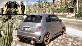 420HP Abarth 695 Biposto Pops amp Bangs  Forza Horizon 5  Steering Wheel Gameplay [upl. by Aicatsue]