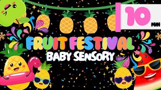 Baby Sensory Video Fruit Festival  Fun Music  High Contrast For Babies in 4K [upl. by Nyram]