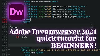 Adobe Dreamweaver 2021 quick tutorial for BEGINNERS [upl. by Sabrina]