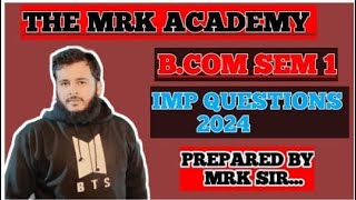 BOM BCOM 1 SEM 1 YEAR MOST IMPORTANT QUESTIONS OSMANIA UNIVERSITY PREPARED BY MRK SIR [upl. by Ambert]